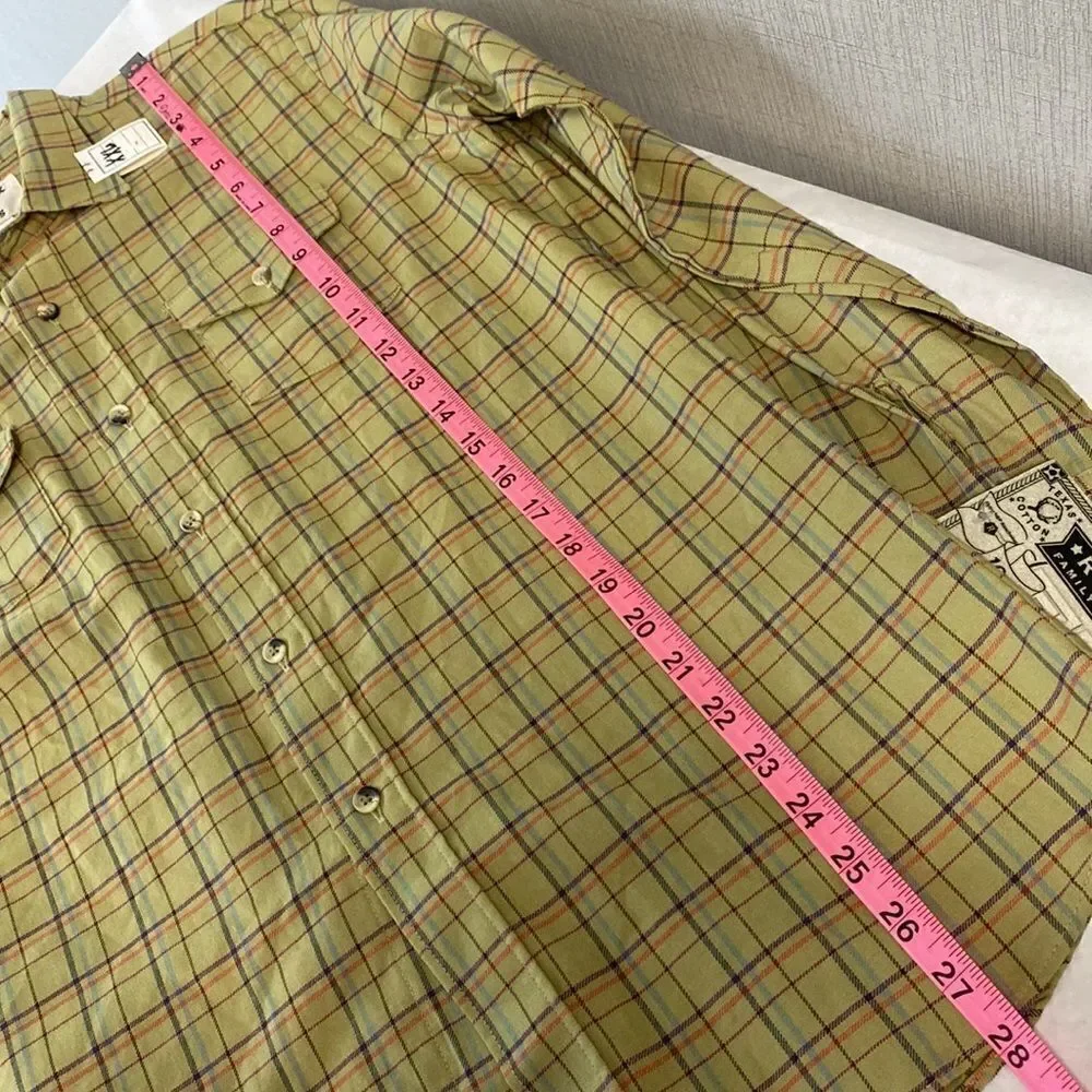 NWT Ruddock Shirts Button Down Vintage Made in USA Green Plaid Long Sleeve XXL